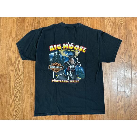 Harley-Davidson Other - Vintage Harley-Davidson Big Moose Portland Maine Men's Large T-Shirt- EUC